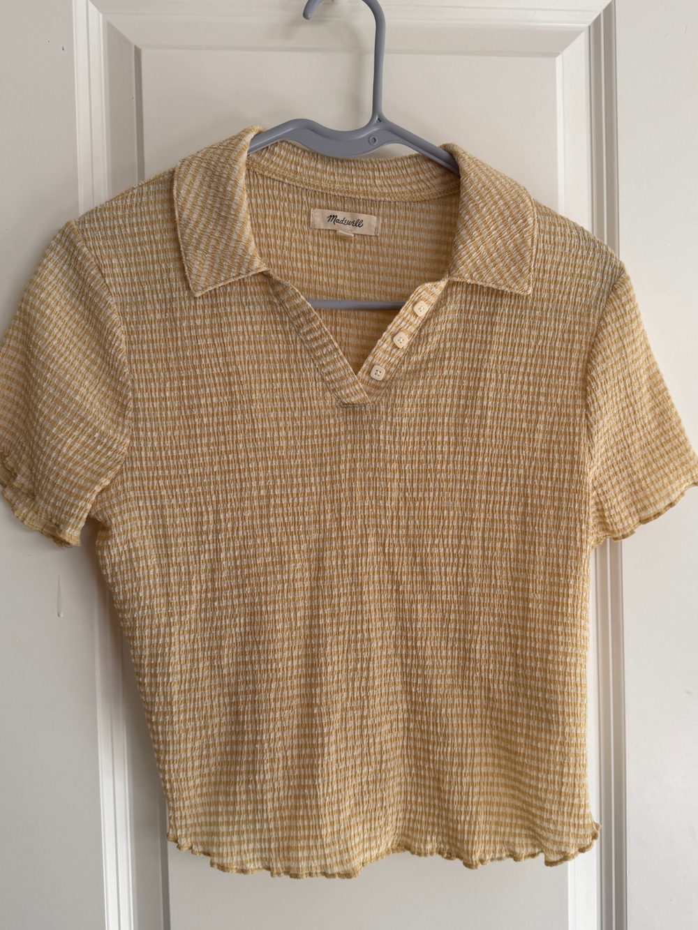 Pale yellow gingham top